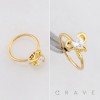HEART CZ RIBBON NOSE HOOP 316L SURGICAL STEEL